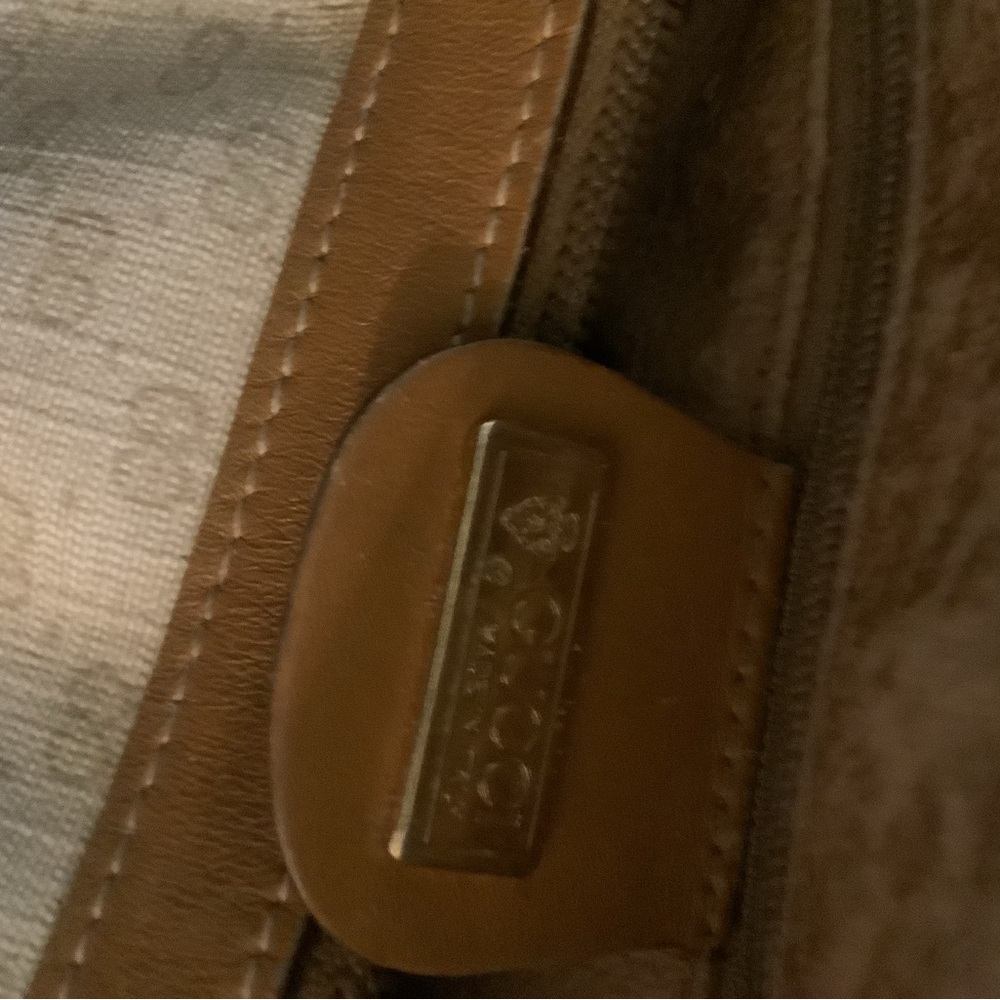 Gucci vintage authentic Cream and Tan Monogram GG Satchel with Leather Trim - Picture 11 of 12